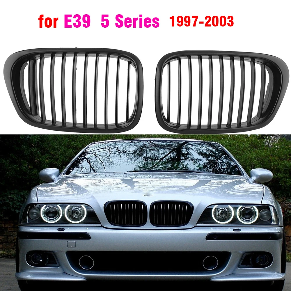 

Front Center Matte black Wide Kidney Hood Grille Grill For BMW E39 525 528 530 535 M5 1997 2003