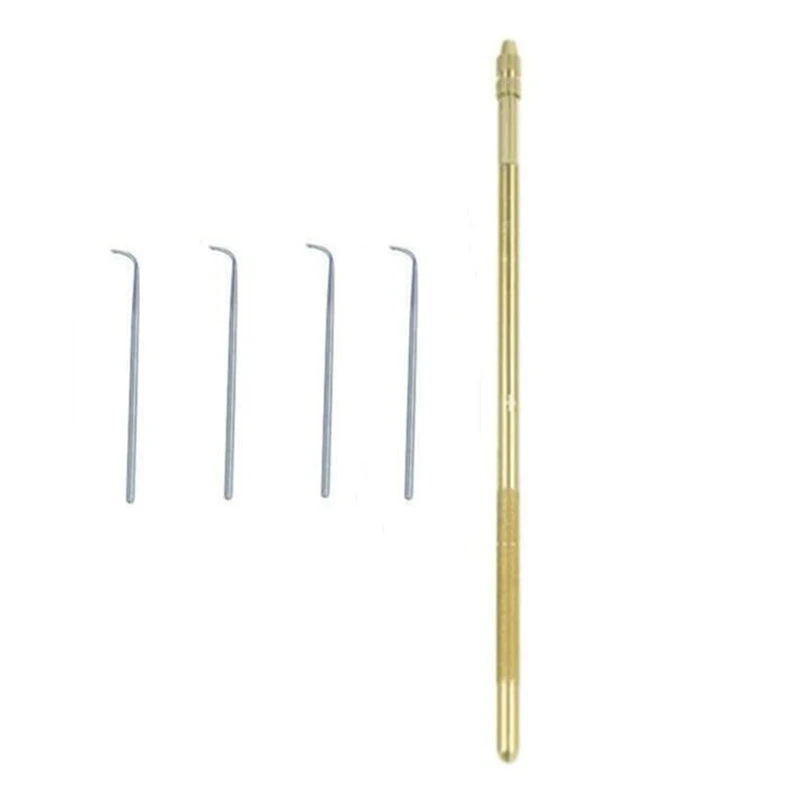 

5 Pcs/Set Ventilating Needle For Making Lace Frontal Golden Professional DIY Lace Wig Needles With Copper Handle