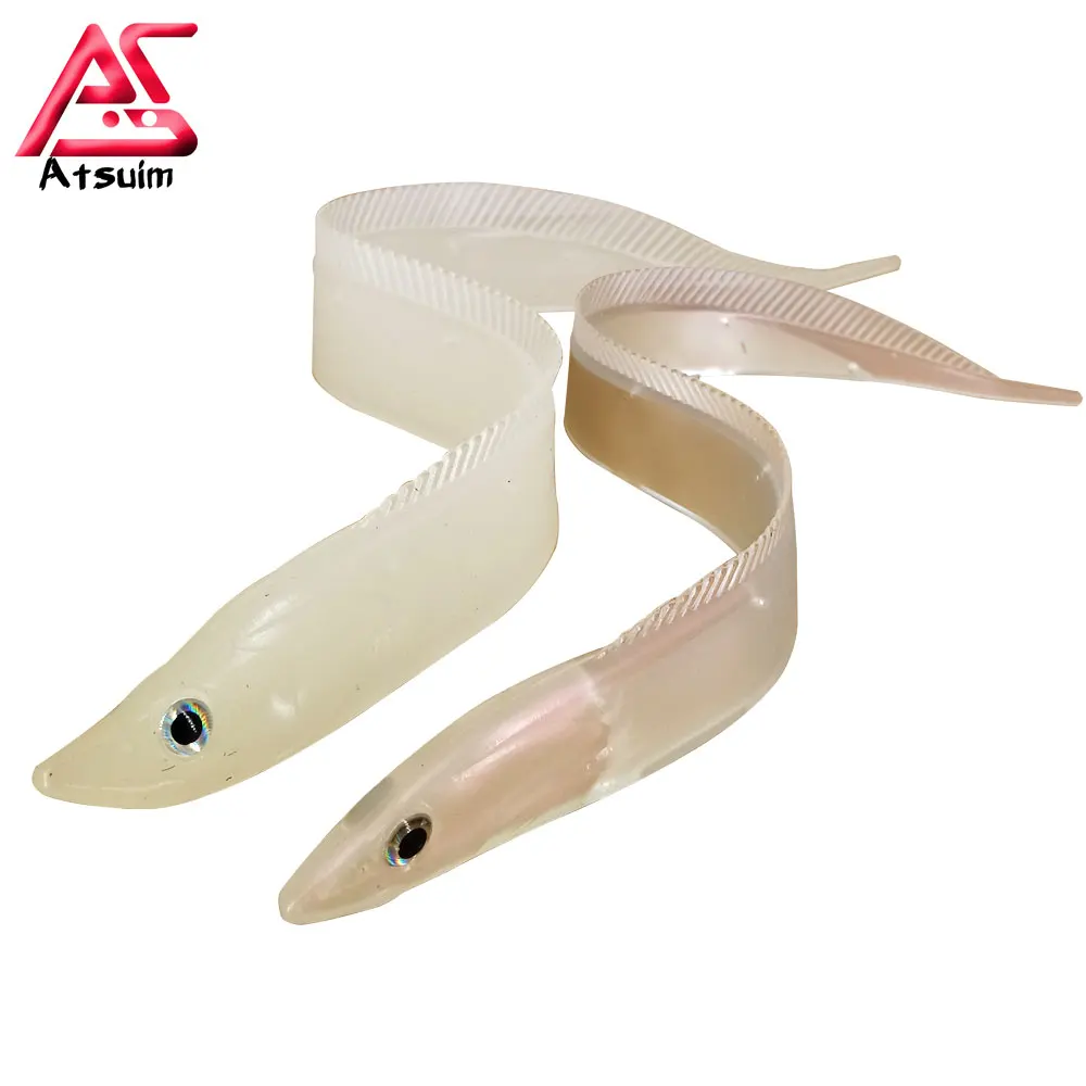 AS Trolling Soft Lures Boat Fishing Deep Sea Saury White Ribbon Fish Texan Softjerk Wobbler Artificial Silicone Bionic Swimbait