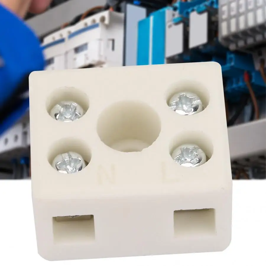 5PCS /Lot 2 Postion 5 Hole Ceramic Wiring Terminal Block High Frequency Porcelain Dual Row Wire Connector