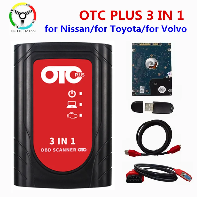 OTC Plus 3 in 1 Diagnostic Tools Techstream Consult 3 Plus OTC Scanner ForNissan /Tyota/Volvo vida dice OBD Scanner GTS With HDD