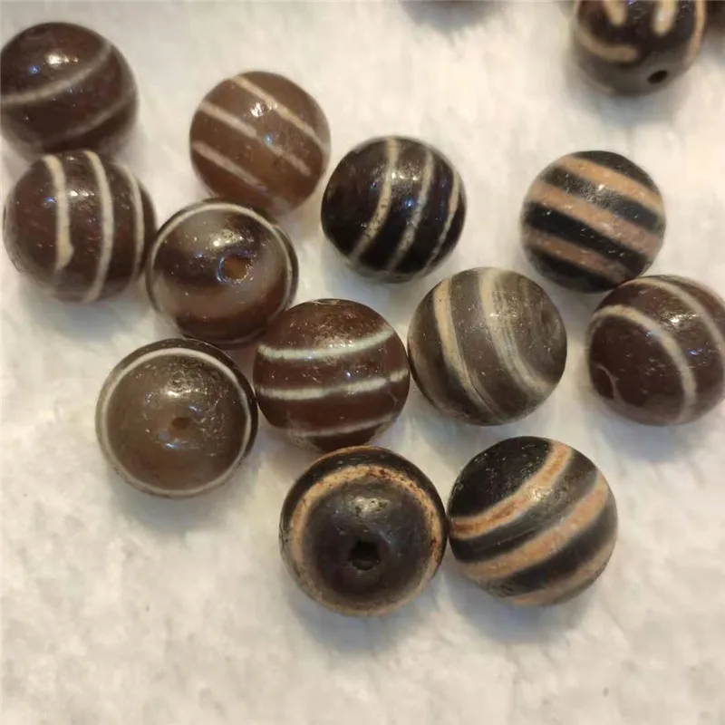 50pcs/lot Natural Agate 3-Line Strips Stone Ghost Eyes 14mm/18mm Dzi Beads for Bracelet DIY Jewelry Making High Quality