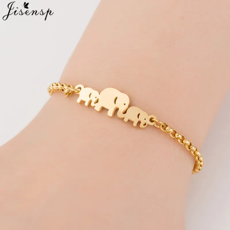 Trendy Stainless Steel Charm Bracelets for Women Lovely Animal Elephant Butterfly Dragonfly Bracelet Bangle Jewelry Accessories