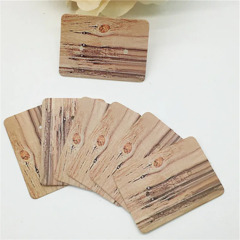 Rectangle  Lovely 600Pcs  Earrings Ear Studs Display Card  Hanging Tags Jewelry Flamingo/Marble/Flower/Feather/Wood Grain