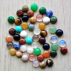 Wholesale 50pcs/lot  fashion good quality assorted natural stone round cab cabochon beads for jewelry Accessories 8mm free