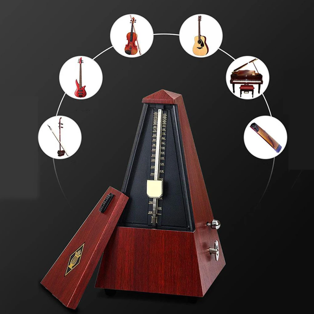 Vintage Tower Type Guitar Metronome Bell Ring Piano Violin Rhythm Mechanical Pendulum Metronome