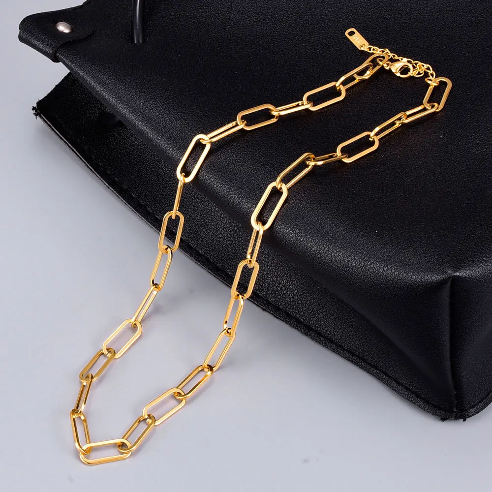 

Amaiyllis 18k Gold Hip Hop Sweater Chain Necklace Women Fashion Chain Choker Necklace Collar Punk Jewelry 2020