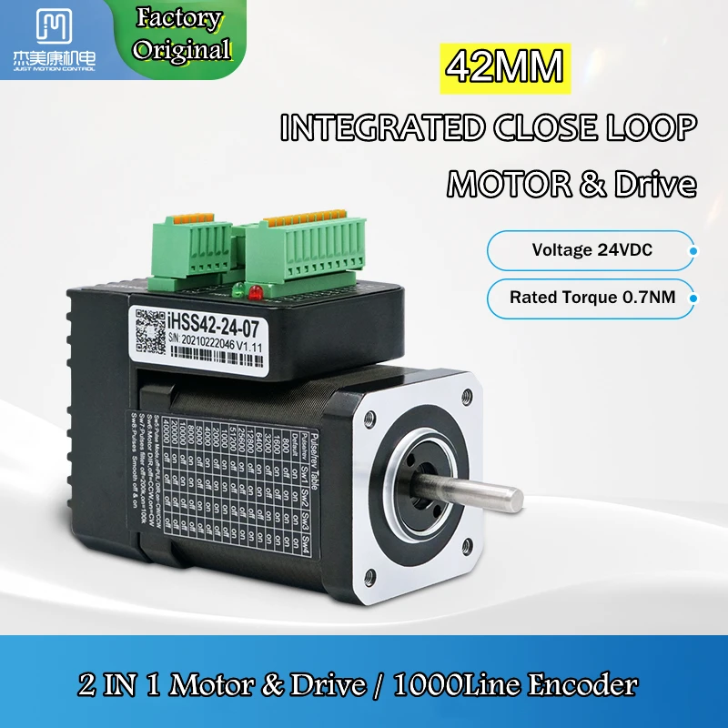 JMC Integrated NEMA17 42MM 0.7N.M 24VDC 1500rpm Hybrid Closed Loop Motor & Driver Encoder All-in-One Easy Servo IHSS42-24-07