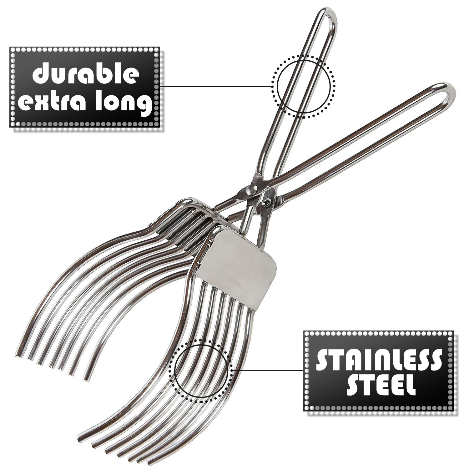 Stainless Steel Roast Beef Cutting Tongs Meat Bread Slicing Tong Onion Tomato Holder For Slicing Vegetable Fruits Cutting Kitche