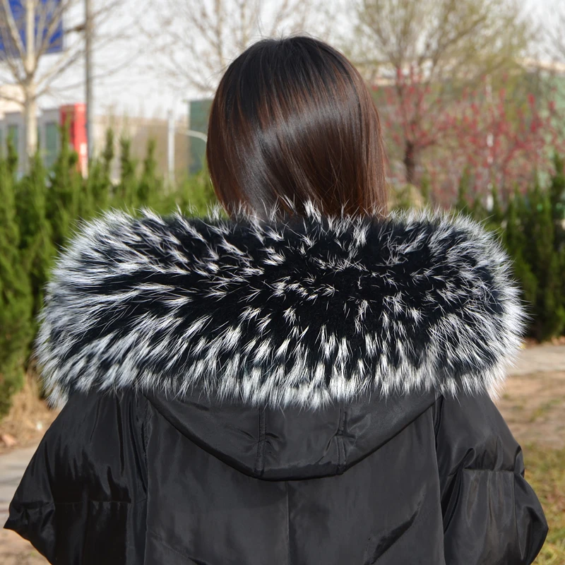 

100% real fur natural jacket collar raccoon fur women's scarf winter coat women's neck long warm fur shawl