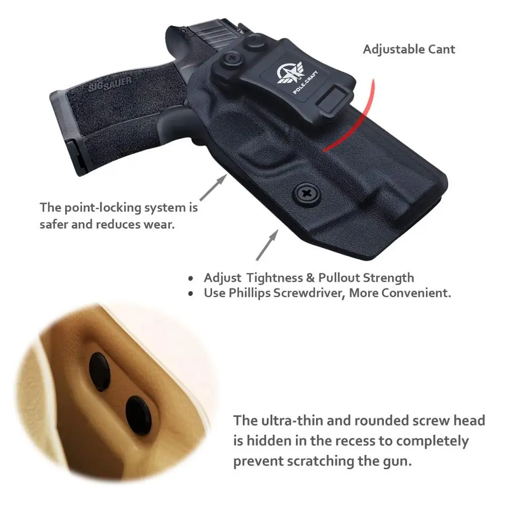 IWB Kydex coldre para Sig Sauer P365XL, escondido Carry-Kydex, IWB coldres, IWB Acessórios