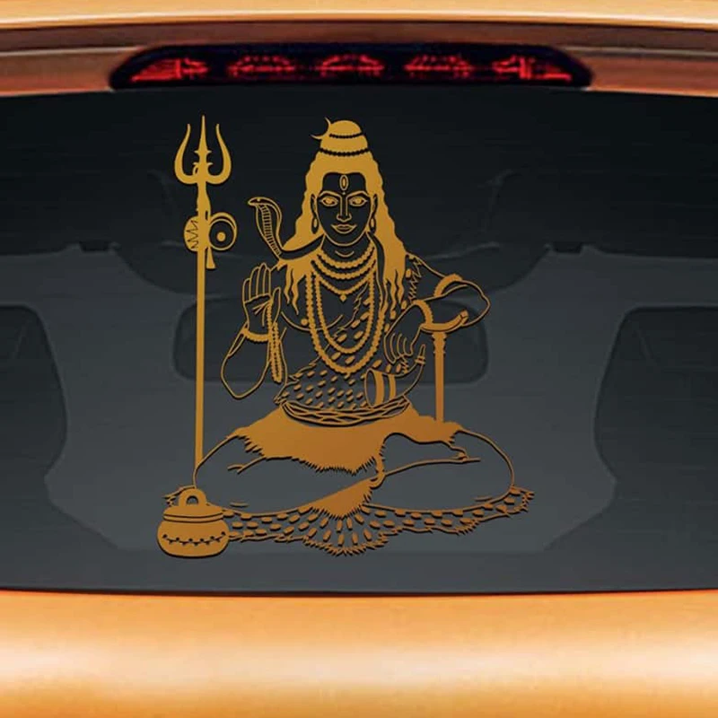 Lord Shiva Hinduism Sign Symble Om Sun Design Tattoo Car Sticker Window Decal Murals Rear White/black L1158