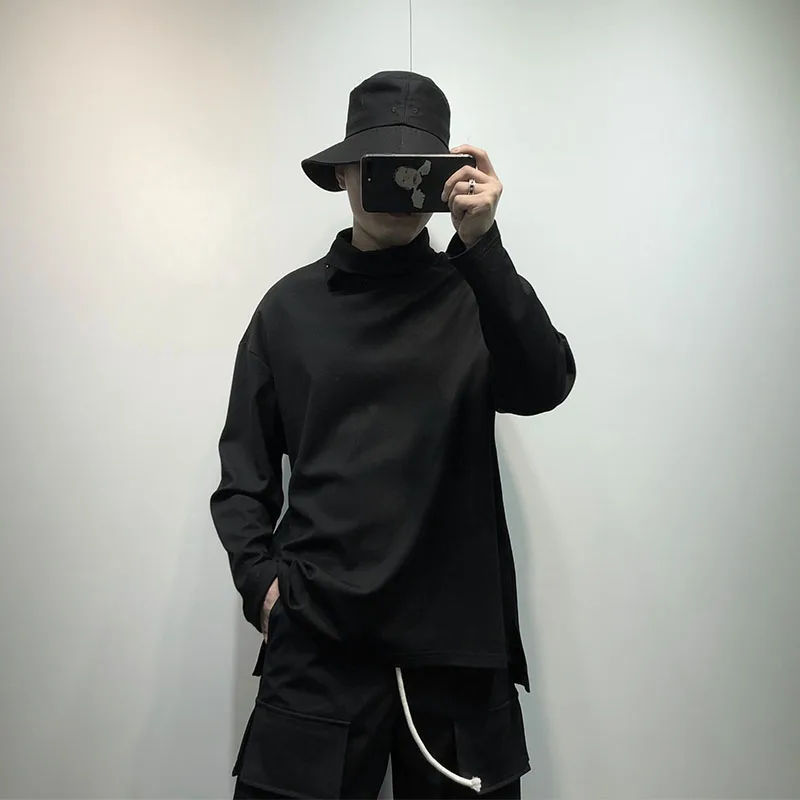 

Men autumn winter new style classic contracted loose city youth fashion trend personality before long after the short T-shirt