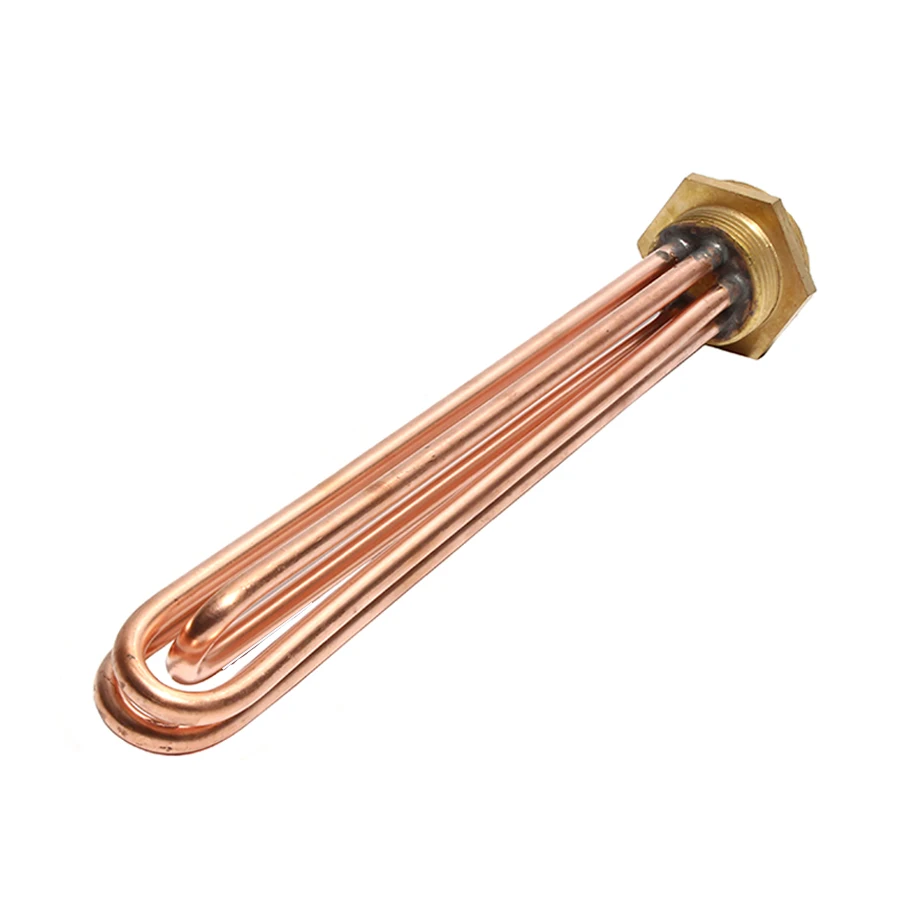 1 1/2 Inch/DN40 All Copper Hexagon Thread Heater 110V/220V/380V 3KW/4.5KW/6KW/9KW/12KW Water Heater Element for Boiler