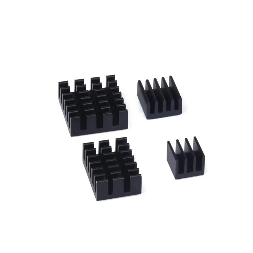 10 - 200 Set Aluminium Heat Sink Cooling Sink Cooler HeatSink 4 Buah Kit Radiator untuk Raspberry Pi 4 Model B Hitam