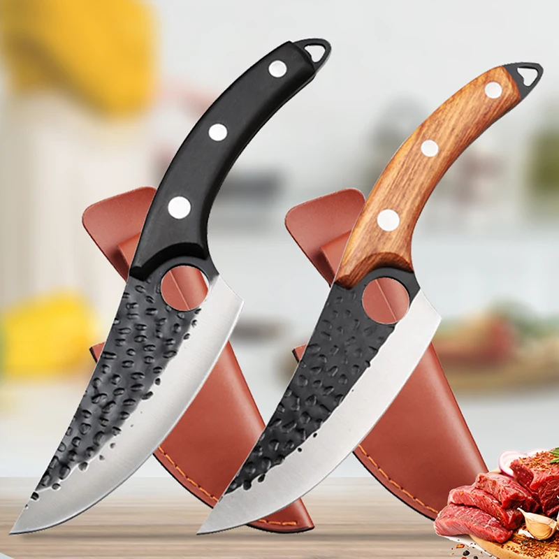 Chef Knife Forged Stainless Steel Butcher Cleaver Kitchen Knife for Meat Fish Fruit Vegetable Boning Knife