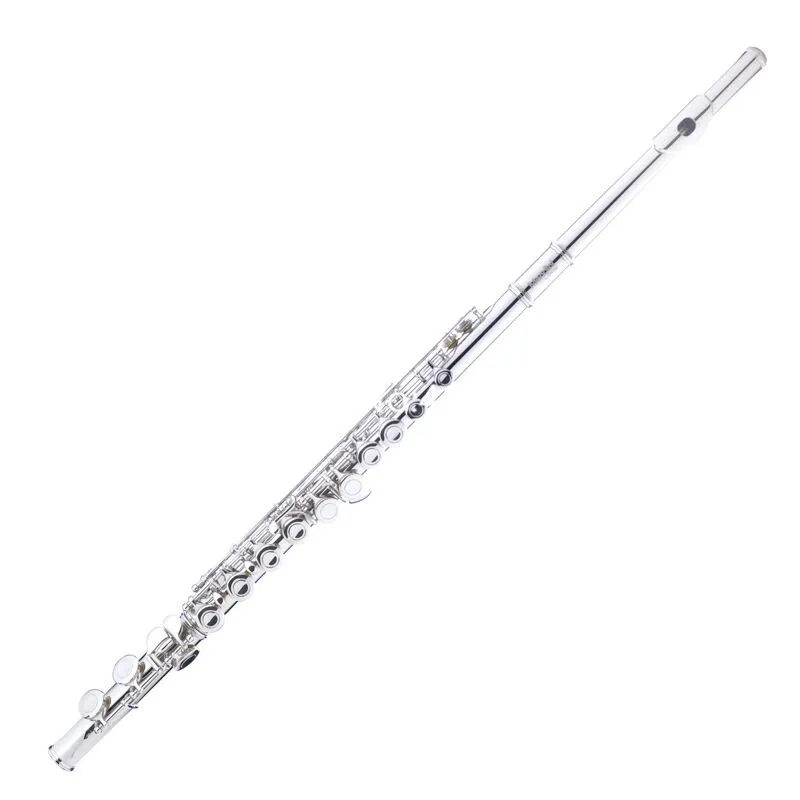 Brand New  C Tune Flute Nickel Plated 16 Keys Closed Holes Musical Instrument With E Key  Case