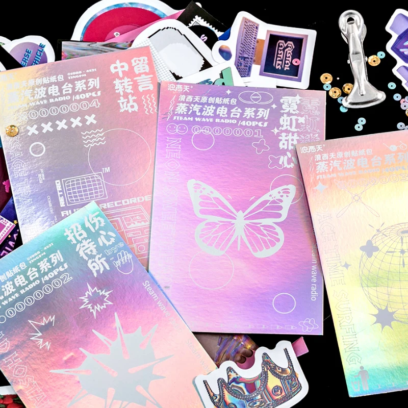 40pcs Vaporwave INS Style Deco Stickers Aesthetic Cool Astronaut Stickers Bullet Journaling Accessories Scrapbooking Stationery