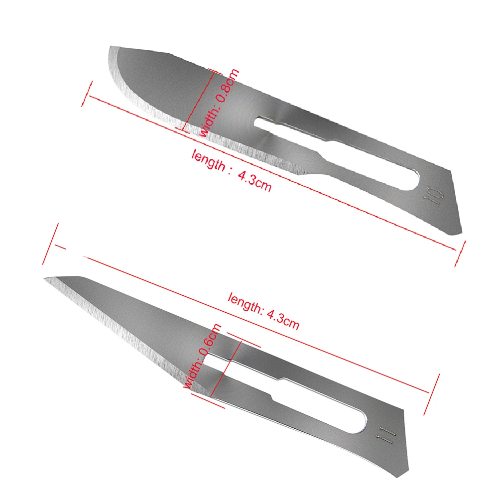 100Pcs/Box Dental Surgical Scalpel Sterilized Blades Scalpel Blades + 1PC Medical Dental Surgical Scalpel Blade