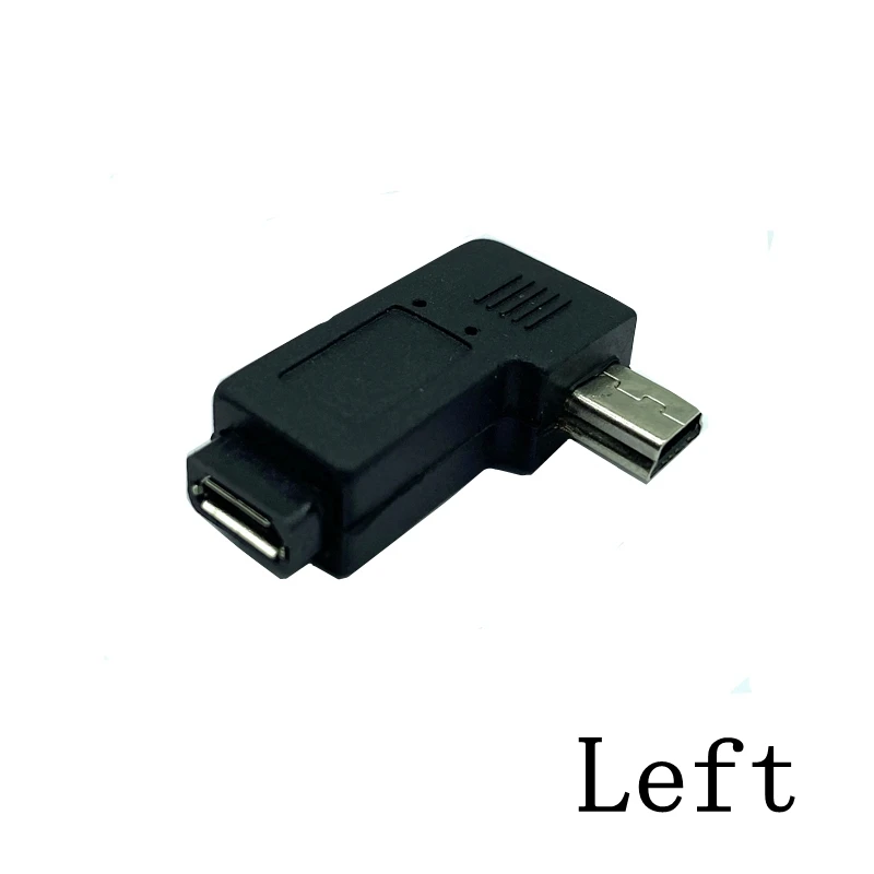 90 Degree Left Right  Angle Mini USB Type A Male To Micro USB B Female  Adapter