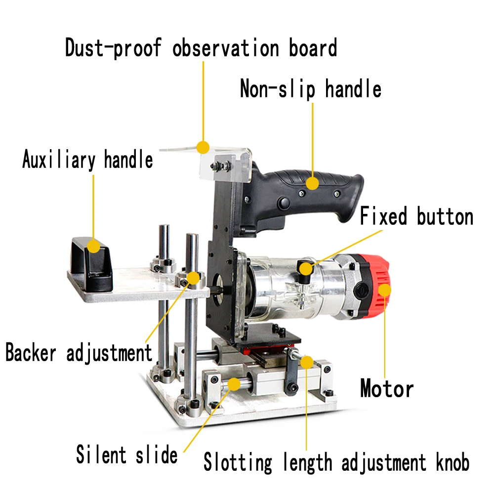 220V 2-in-1 Connecting Piece Portable Slotting Machine Wardrobe Cabinet Non-hole Invisible Tenoning Side Hole Slotting Machine