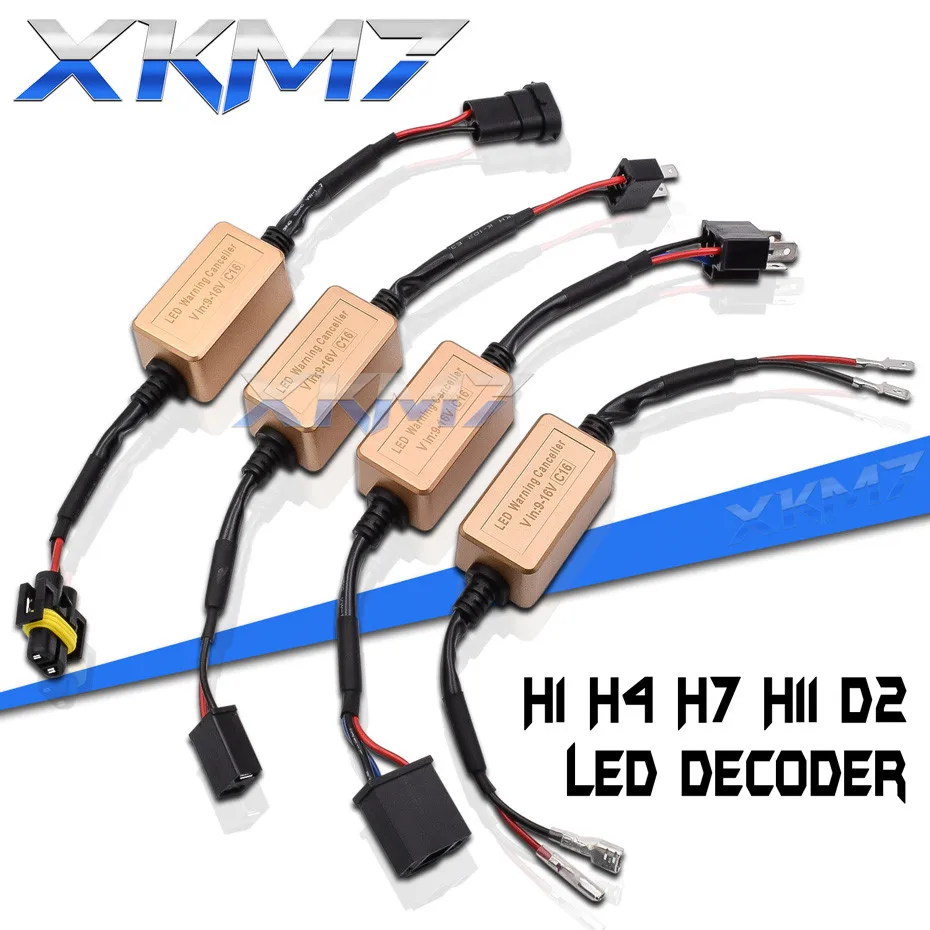 XKM7 H7 H4 H11 H1 D2 LED Canbus Decoder Car Light Error Free Canceller Wiring Car Load Resistor Automotive Headlight Accessories