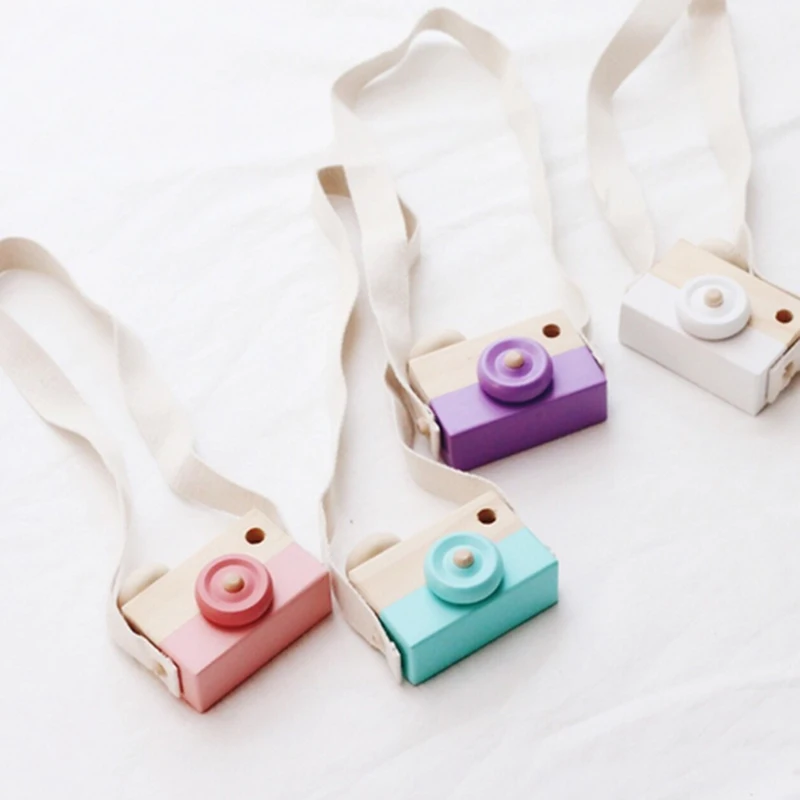 

Cute Wooden Toy Camera Kids Kids Creative Neck Hanging Camera Photography Prop Decoration Children Playing House Decor Toy Gift