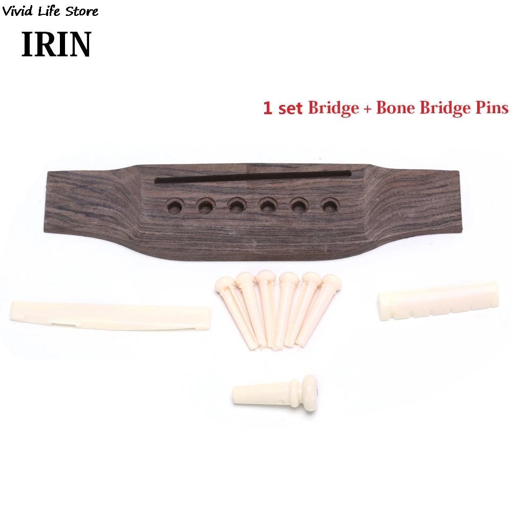 1 Set Acoustic Guitar Bridge + Bone Bridge Pins/Saddle/Nut Saddle Guitar Parts Guitar Code Bridge Code