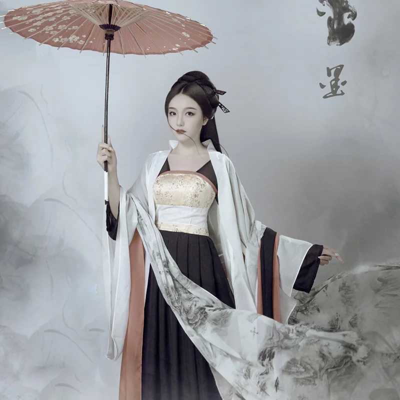 

Xin Mo Chinese Ink Paint Thematic Photography Stage Show Performance Tang Ruqun Empress Cosplay Female Hanfu