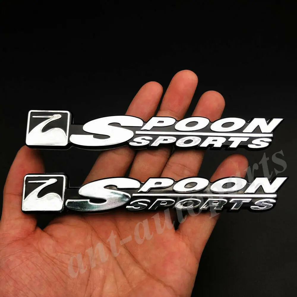 

2x Chome ABS SPOON SPORTS JDM R багажник автомобиля крыло задний значок эмблема наклейка наклейка