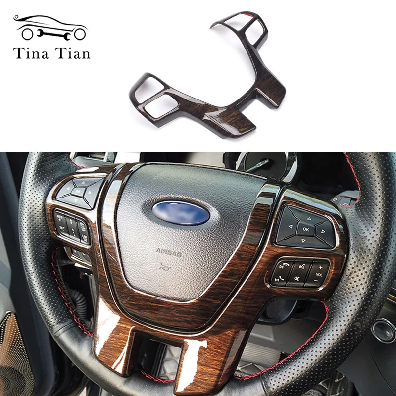 

Car Interior Styling Accessories Steering Wheel Frame Decorator Cover Fit For Ford Ranger Everest Endeavor 2015 - 2020 2021