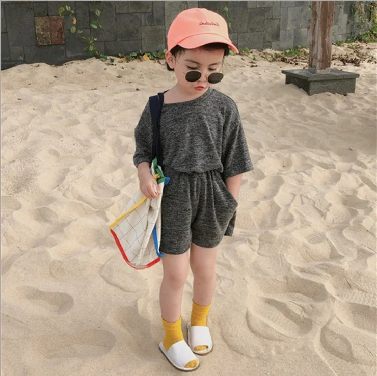 

Summer Girl's 2pcs Clothes Sets Short-sleeved T-shirt And soft Shorts Pants Suits Children Clothing Set Kids Clothes