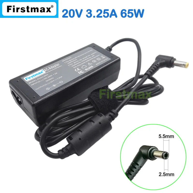 20V Power Supply 3.25A 65W Charger for Lenovo Ideapad G480 G485 G490 G530 G550 G555 G560 G565 G570 G575 G580 G585 G770 G780