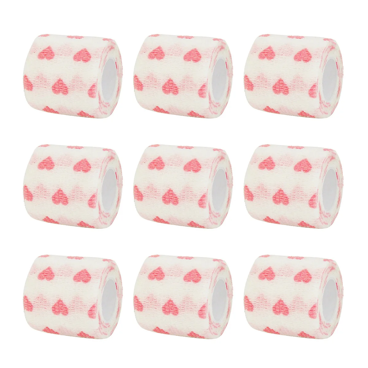 

1/6/10 Pcs White love heart Printed motion Self Adhesive Elastic Bandage 4.8m Sports Wrap Tape for Finger Joint Knee