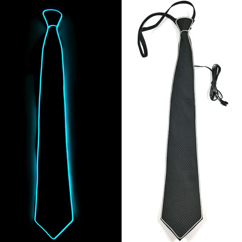 Piscando Neon LED Light Tie, luminosa EL fio gravata, Halloween, Natal, Dança Suprimentos, Decoração do desempenho do casamento