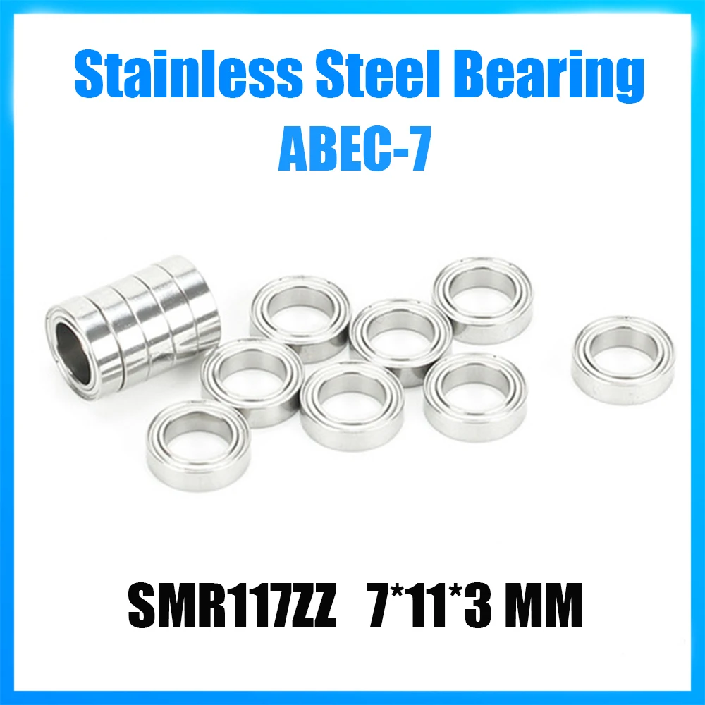 SMR117ZZ Bearing 7*11*3 mm 5Pcs ABEC-7 440C Roller Stainless Steel SMR117Z SMR117 Z ZZ L-1170ZZ Ball Bearings