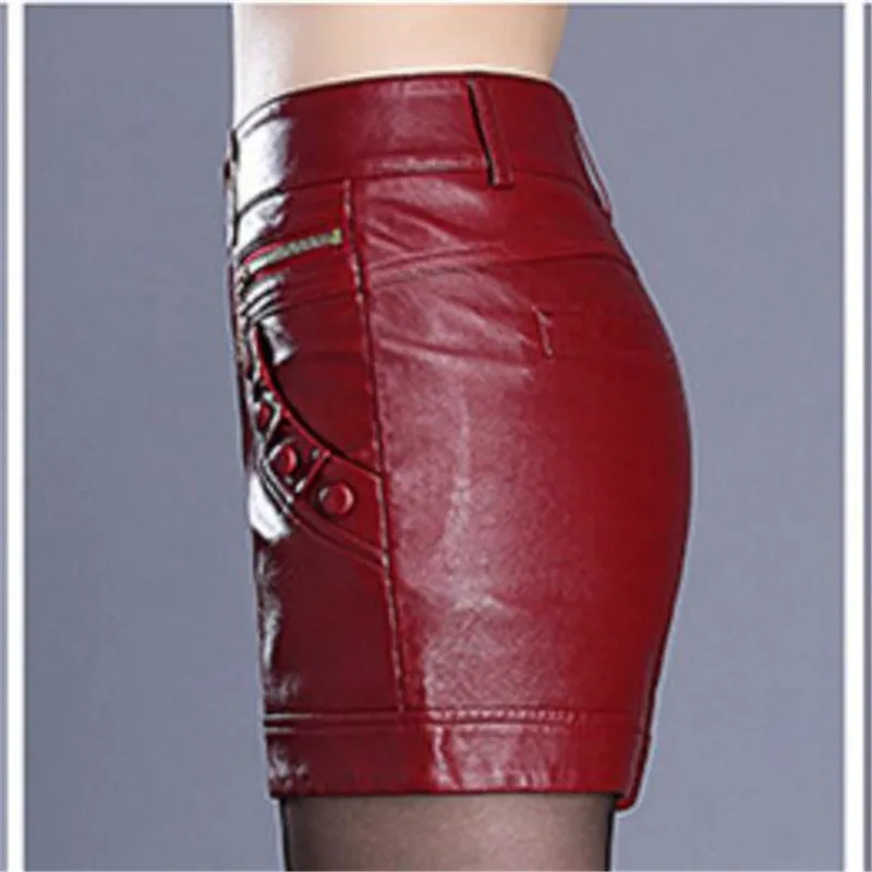 ZXRYXGS 2025 Large Size High Waist Was Thin Slim Casual Wild High Quality Pu Leather Shorts Female Outerwear Suit Shorts Black