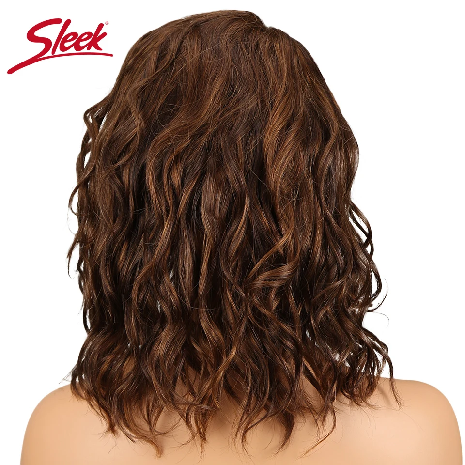 Sleek Brazilian Curly Wig P1B/30 L Lace Part Wigs Nature Black Ombre Color 27# Red Color F2/33# 100% Remy Lace Bob Wigs