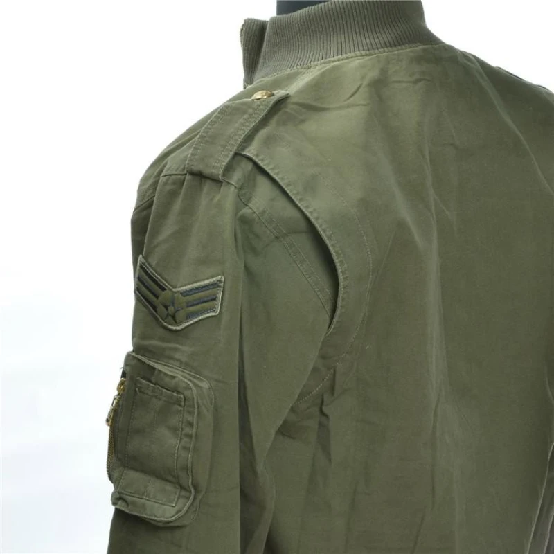 Outdoor Army Green Cotton Stand Collar Top Men's Bomber Jacket Tactical Tooling Jacket Mens Fashion Clothing Trends