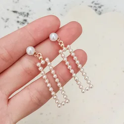 2020 New High-end Seaside Holiday Style Square Pearl Fashion Trendy Simple Earrings For Women Accessories Oorbellen  Trendy