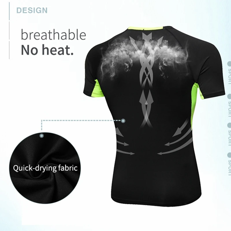 Mens Trainning T-shirts Quick Dry Men Sport T Shirts Workout Gym Training Shirt Fitness Tops Running Sportswear