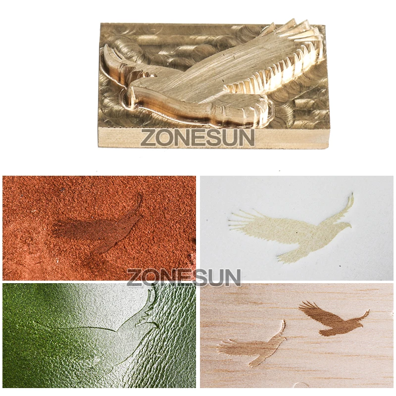 ZONESUN Logo Carving Tools, Embossing Hot Branding, Custom Brass Mold, Leather Stamps, Heating on Leather, Wood ,Paper