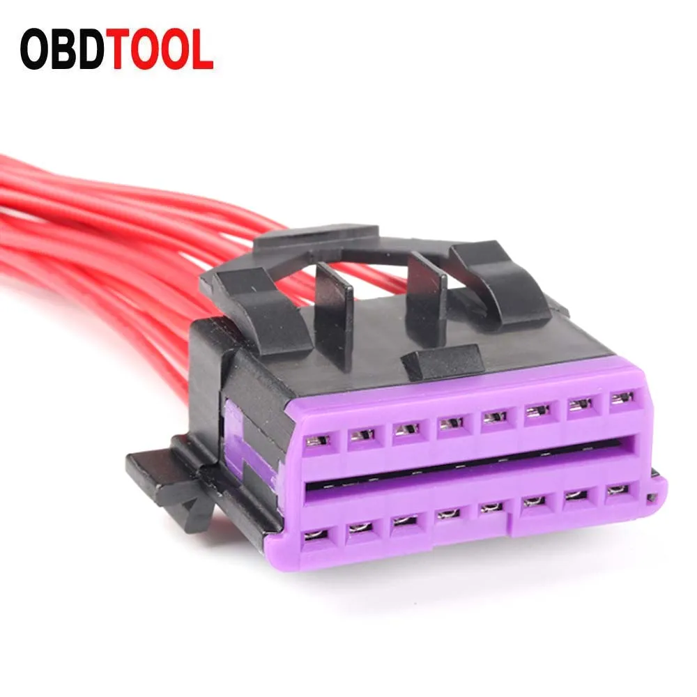 OBD2 16pin Female Connector Plus 16 Terminals for Audi Car OBD 16 pin Female Plug with 16 Core Cable VAG Diagnostic Interface