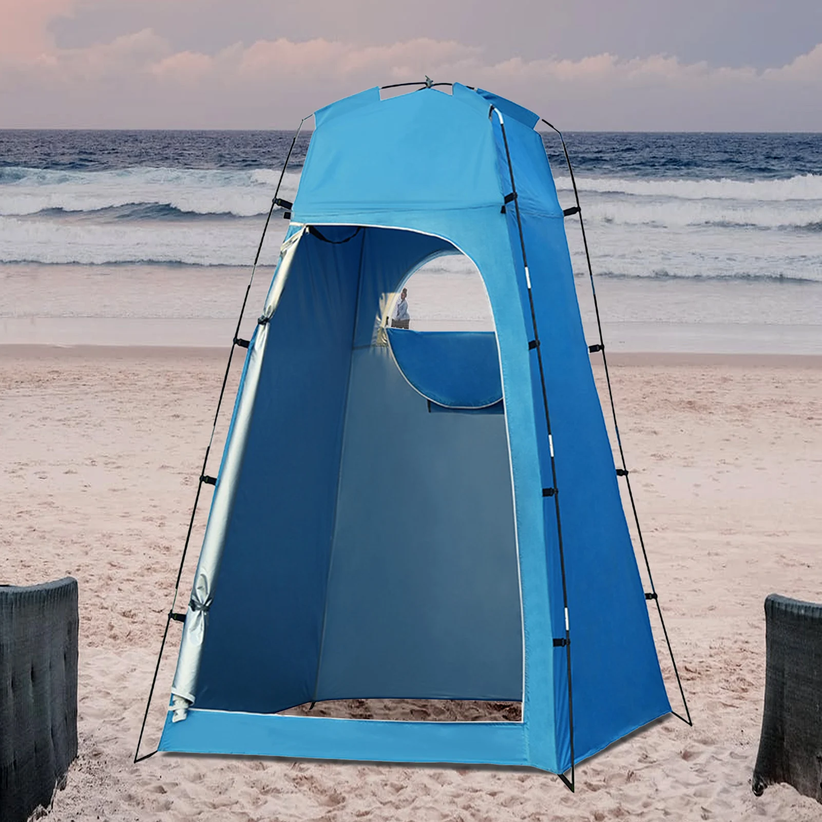 Imagem -02 - Tenda Portátil Impermeável uv Sun Camping Beach Shower Mudando Quarto Shelter Tent Camping Beach Shower Mudando Quarto 130*130*210cm