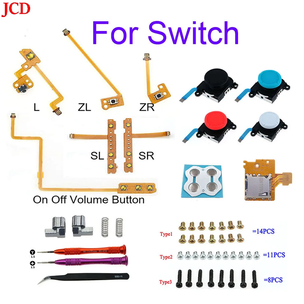 JCD ZL L SL ZL ZR L Left Right Shoulder Trigger Buttons Flex Cable for Nintend Switch NS Console Analog Joystick/ Type-C Socket