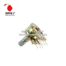 5pcs Dual Stereo Potentiometers 6Pin 15mm Shaft #4