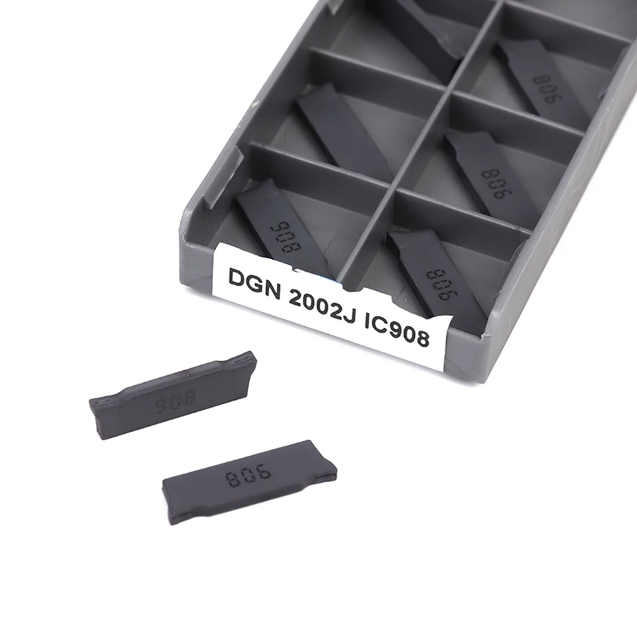 Herramientas de corte para torno de Metal, insertos de ranurado de carburo de alta calidad DGN 2002J IC907 DGN 2002J IC908, CNC, 10 Uds.