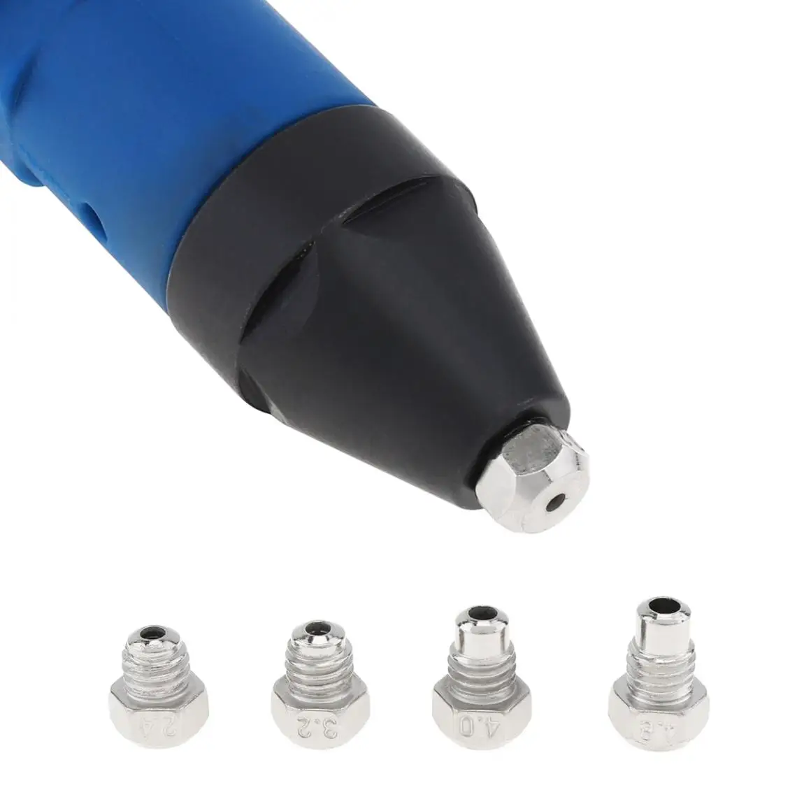 Alat Tembak Rivet Elektrik 7 Buah Adaptor Bor Rivet Tanpa Kabel Alat Nut Adaptor Bor Rivet 2.4Mm-4.8Mm