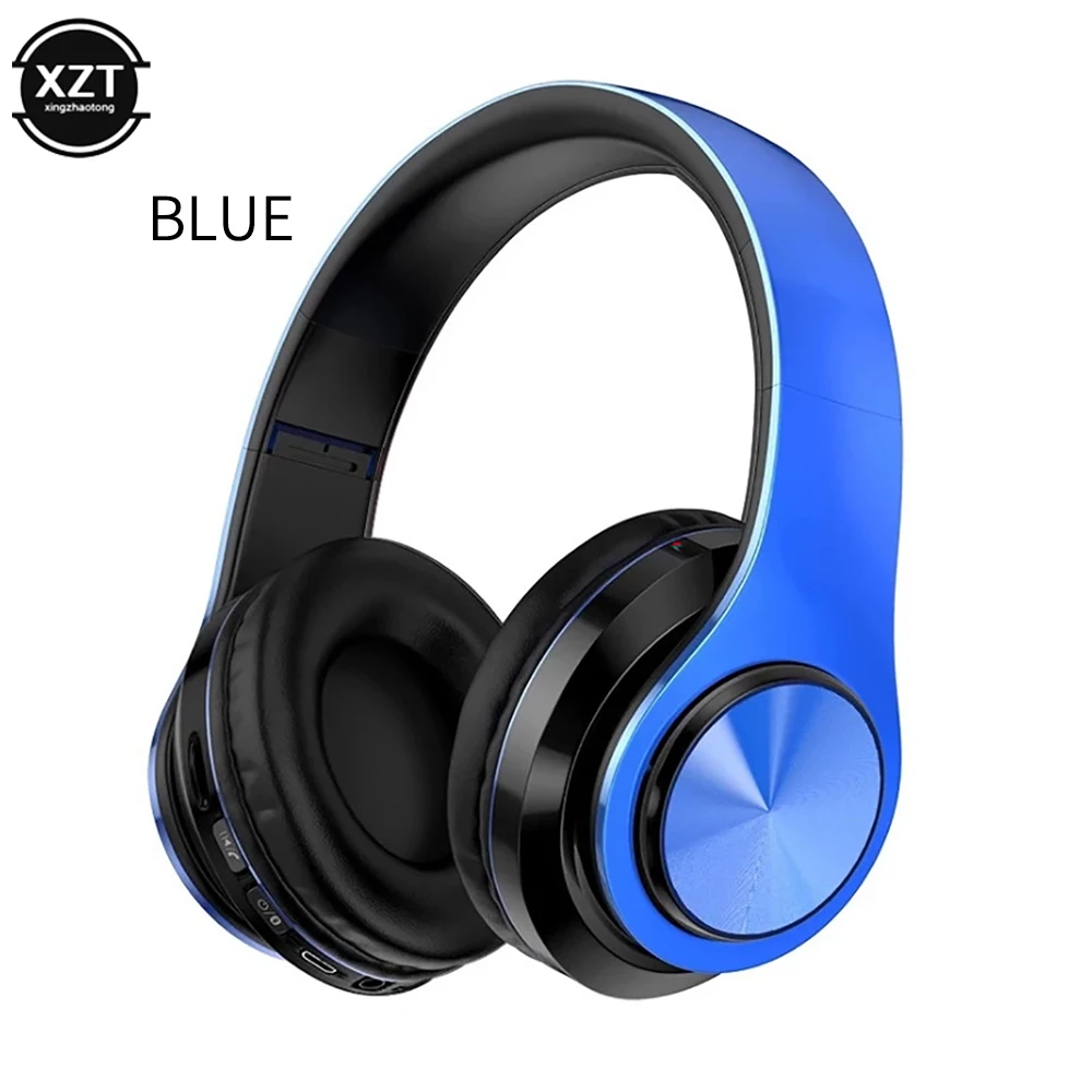 Wireless Headphones Bluetooth 5.0 Headphone with 7 Color Led Light Folding Supoort TF card Headset for Iphone X XS PC with Mic