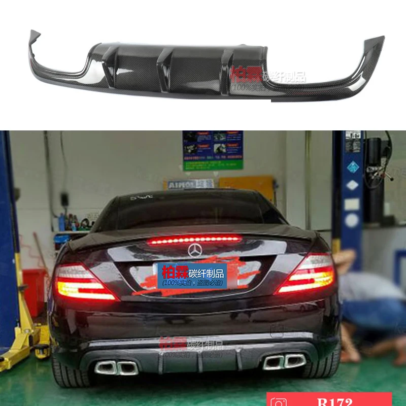 Carbon Fiber Rear Bumper Lip Spoiler Diffuser Cover for Benz SLK Class R171 R172 SLK200 SLK250 SLK300 SLK350 SLK55 2005-2019